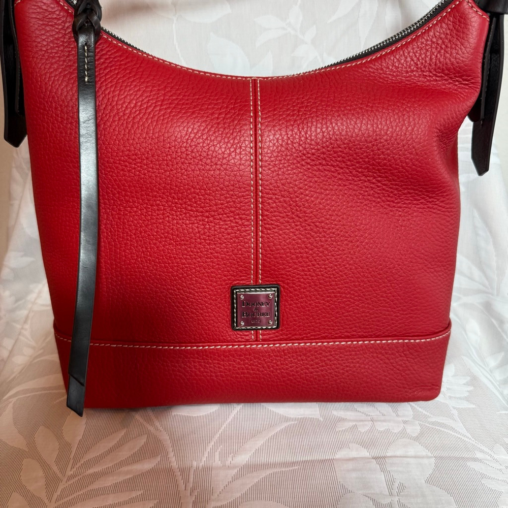 Women's Dooney & Bourke Gracie Shoulder Bag in Red with Black Trim, One Size